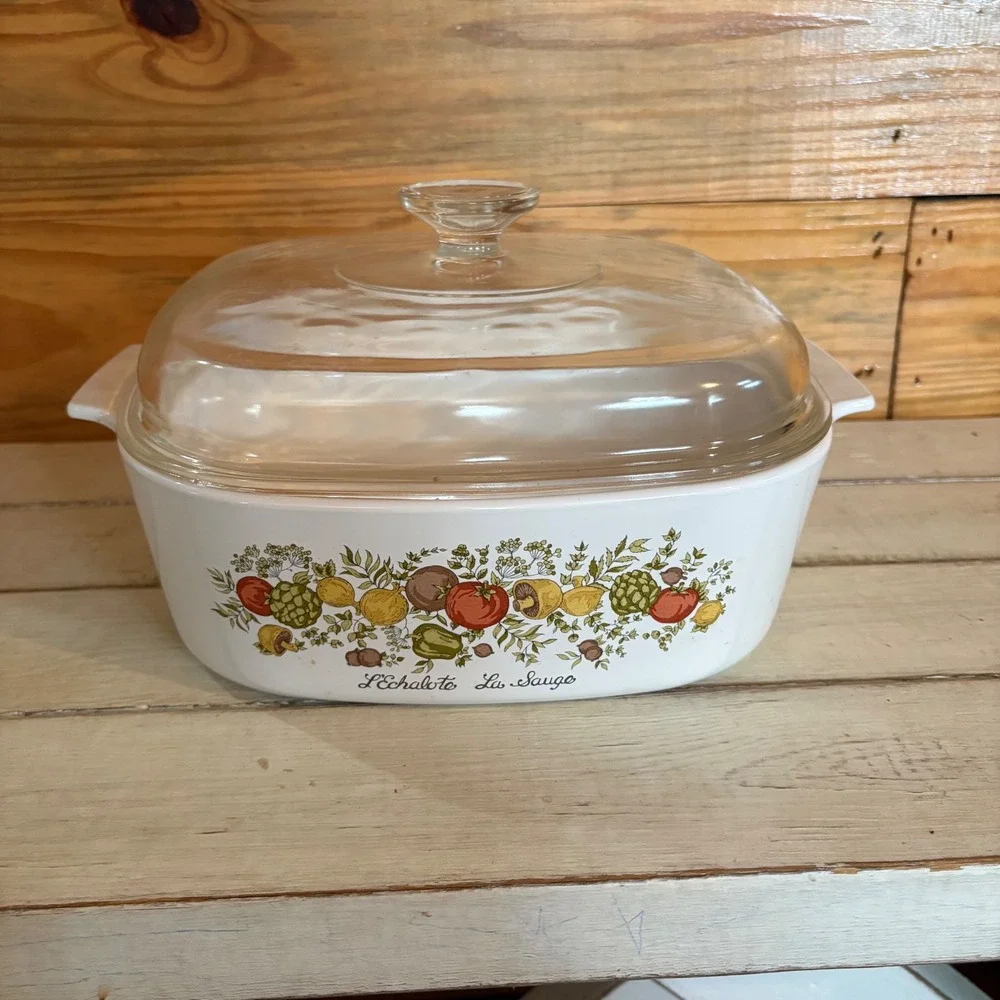 CorningWare Vintage Spice O Life 4 Quart Casserole Dish A-84-B Pyrex Lid A-12-C